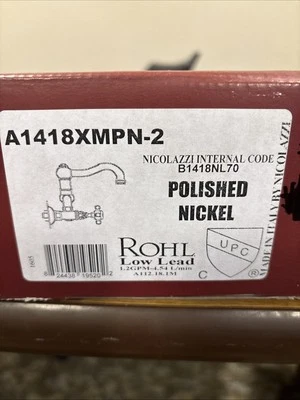 Rohl Acqui A1418XMPN-2 597761 Wall Mount Bridge Lavatory Faucet Polish Nickel - Image 1 of 4