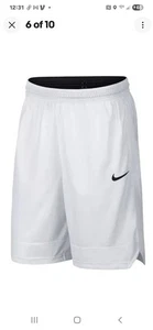 Nike Dri-Fit Icon Basketball White Shorts Men’s Size Large - Picture 1 of 11