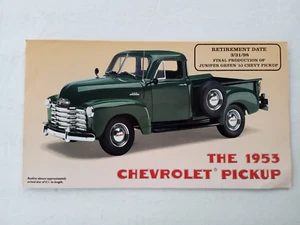 DANBURY MINT 1953 Chevrolet Pickup Truck BROCHURE PAPERWORK ONLY NO TRUCK Read - Picture 1 of 24