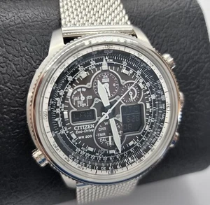 Citizen Navihawk Promaster AT JY8030-83E Eco-Drive Silver Stainless Steel Watch - Picture 1 of 8