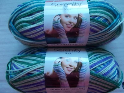 Premier Serenity wool/bamboo sock yarn, Boeralis , lot of 2 (230 yds each) - Image 1 of 2