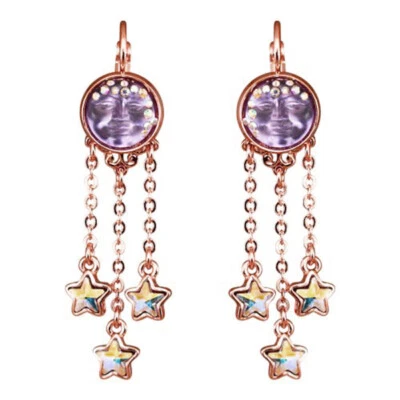 Kirks Folly Starlight Goddess Seaview Moon & Stars Leverback Earrings Twilight - Image 1 of 4