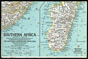 1962-11 Vintage November SOUTHERN AFRICA National Geographic Map  EUC - A3+ - Bild 1 von 2