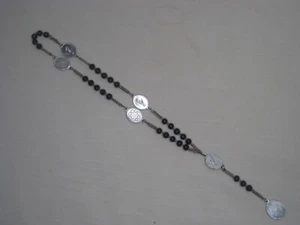 1 vintage MATER DOLOROSA ORA PRO NOBIS Christian France charm bead charms rosary - Picture 1 of 8
