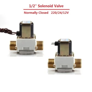 1/2" Brass Electric Solenoid Valve Normally Closed 220/24/12V Water Solar Energy - Picture 1 of 6