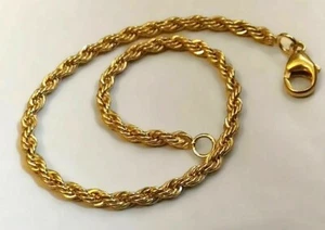 AMD GOLD DOUBLE _Kordel Armband Armkette 17-18-19-20-21 cm Kordelkette vergoldet - Bild 1 von 7