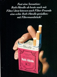 3w22163/ Alte Reklame aus 1968 – ROTH-HÄNDLE mit Filtermundstück - Picture 1 of 1