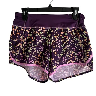 REEBOK Purple Abstract Design Ladies Athletic Running Gym Shorts, M - Image 1 of 3