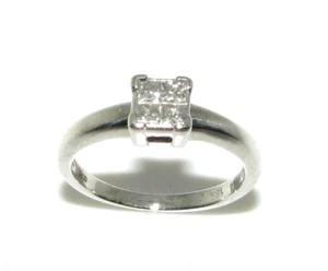 Anillo De Compromiso De Oro De 18 Quilates Para Damas Con Diamantes, Talla I 1/2 - Imagen 1 de 9