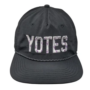 YOTES Snapback Hat Black OSFA Adjustable Embroidered 6 Panel Rope Legacy - Picture 1 of 9