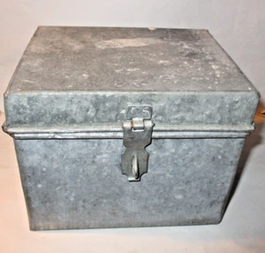 Metal Lock Box Strong Box Money Cash Valuable Storage w/ Locking Hasp - Picture 1 of 20