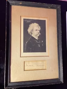 Libro antiguo con marco original de placa firmada con autógrafo de Mark Twain de 1898 con certificado de autenticidad libros - Imagen 1 de 9