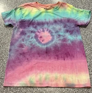 Tie Dye Kids T-Shirt - Size Medium - Custom Design Short Sleeve Multi Colored - Picture 1 of 10
