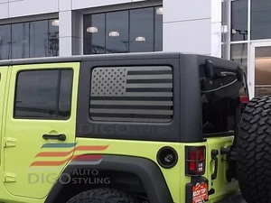 Fits 2011-2018 Jeep Wrangler 4Door JK Rear Window American Flag Decal Sticker - Picture 1 of 4