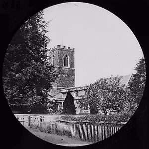 Glass Magic Lantern Slide EVERTON CHURCH C1890 VICTORIAN PHOTO NOTTINGHAMSHIRE - Picture 1 of 2