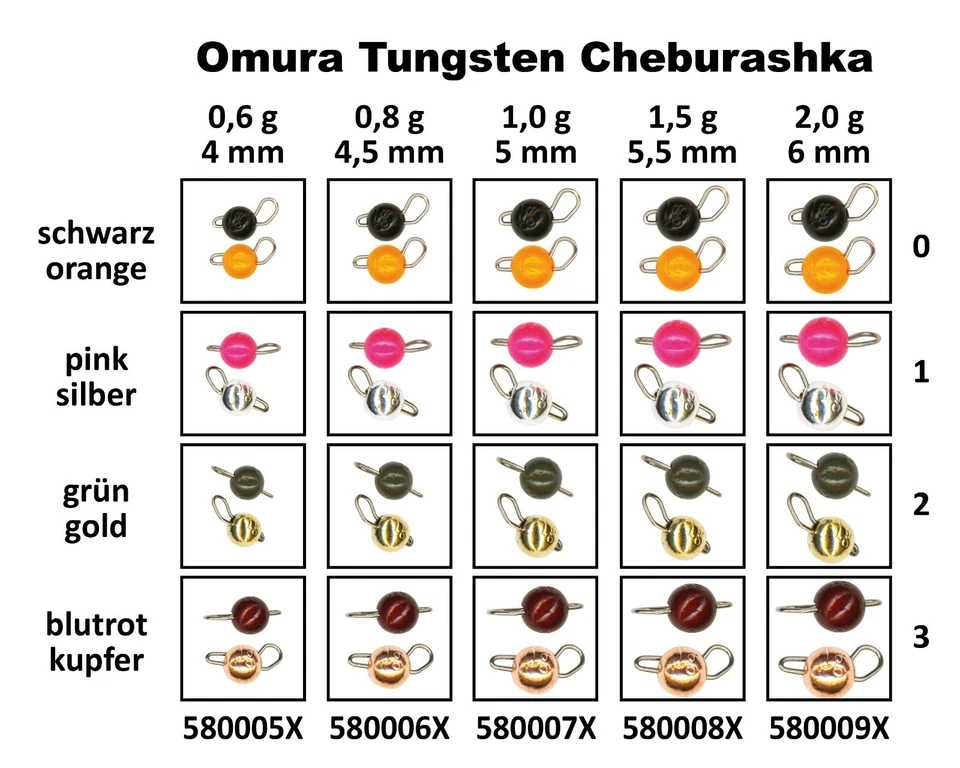 FTM Omura Tungsten Cheburashka Forelle Barsch Fishing Tackle Max Baits verschied
