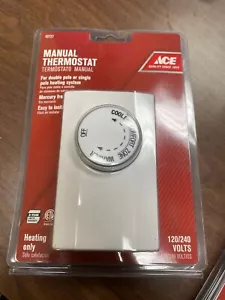ACE 42727 MANUAL THERMOSTAT (HEATING ONLY) FOR DOUBLE OR SINGLE POLE 120/240V - Picture 1 of 3