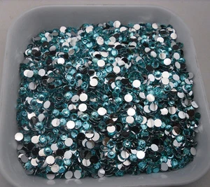 Cristal Azul Ácido Múltiples Facetas Resina Estrás Plana Estrás 3 4 5 6mm Arte en Uñas - Imagen 1 de 1