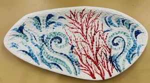 Bassano Keramik: 16’’ Platte Korallenmuster .Handgemacht/bemalt - Italien - Bild 1 von 5