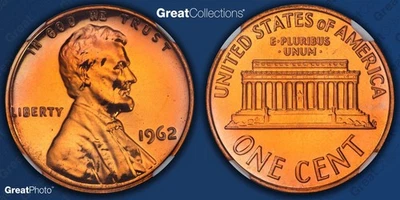 1962 Lincoln Proof Cent DDO VP-001 NGC PF 67 RD PR67RD Variety Coin 1C - Image 1 of 4