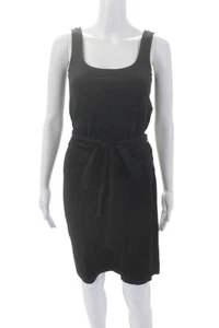 Vince Womens Stretch Belted Scoop Neck Mini Tank Dress Black Size XXS - Picture 1 of 4
