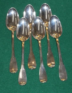 BELLE SUITE 6 CUILLERES A CAFE EN ARGENT MASSIF EPOQUE 18 EME - Picture 1 of 4