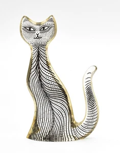 Statuetta Gatto Lucite Abraham Palatnick Brasile 60/70's Arte Ottico Brasiliano - Foto 1 di 6