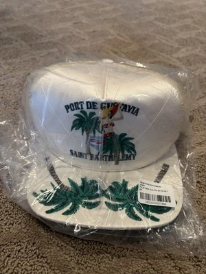 Стеганая атласная кепка дальнобойщика RHUDE из пальмы цвета слоновой кости - Изображение 1 из 3