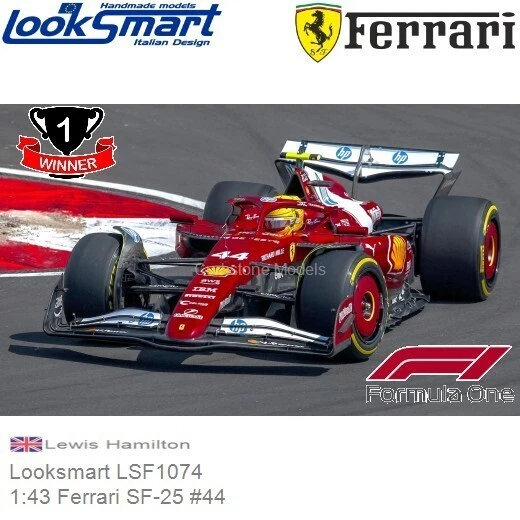 Looksmart 1:43 Ferrari SF-25 China Winner Sprint Race 2025 Lewis Hamilton - Image 1 of 1