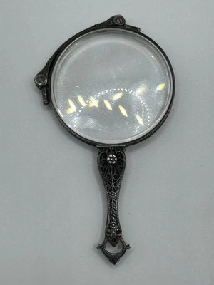Victorian Sterling Silver 7K Lorgnette Spectacle Eyeglasses W/ Filigree Handle - Image 1 of 4