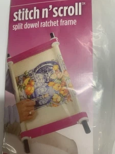 F.A. Edmunds Stitch n' Scroll Needlework Frame 9" x 18" Split Dowel Ratchet - Picture 1 of 4