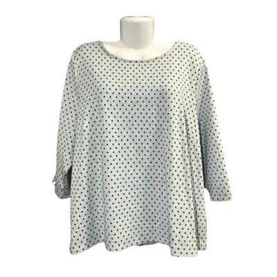 Suéter Talbots Para Mujer Plateado Metálico con Lunares Negros Lazos Traseros Brillo Talla 3X Foto 1 de 4