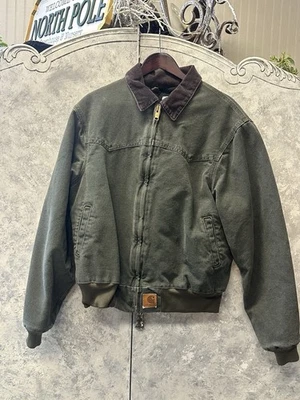 Vintage 1990s Rare Santa Fe Carhartt Jacket Men’s XL Dark spruce Green Quilted - Image 1 of 4