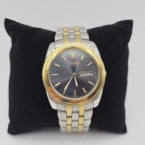 Citizen Corso Eco-Drive Stainless Steel Case Silver/Gold Tone SS Band 40mm Black - Picture 1 of 15