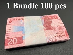 Zambia 20 Kwacha 2024 2025 P New Issue UNC AA Frist Prefix 1 Bundle 100 pcs - Picture 1 of 4