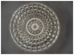 Heavy Vintage Clear Pressed Glass Serving Plate Platter Concave Geometric 12.5" - Picture 1 of 7