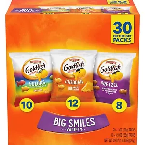 Goldfish Crackers Big Smiles Confezione Varietà con Colori Cheddar e Satzel Snack - Foto 1 di 3