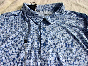 NWT Under Armour Loose Fit Playoff polo, men's S, blue, logo - Picture 1 of 7