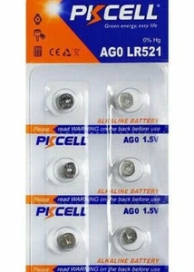 LR521 AG0 379 SR521W SR521SW 1.5V 6PCS Alkaline Watch Battery Button Coin Cell - Picture 1 of 5