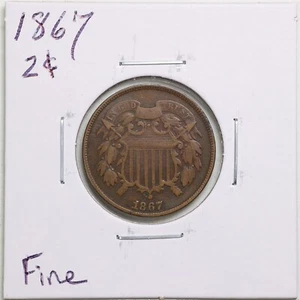 1867 2C Two Cent Piece in Fine Condition #4791 - Picture 1 of 2