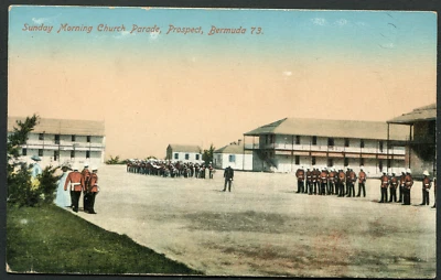 Tarjeta postal desfile iglesia cuartel militar/prospecto bermuda (21752)/ppc Foto 1 de 2