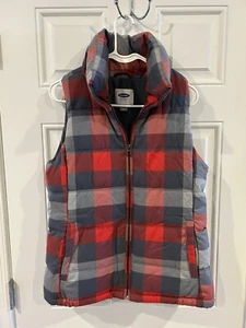 old navy puffer vest women Red & Gray NWT - Picture 1 of 4