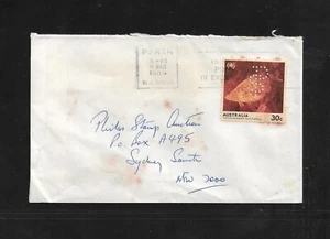 Estampillas de Australia: #938, con Perfin Society G.B. Patrón Perfin; en cubierta 1985 - Imagen 1 de 2