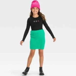 Art Class Target Girls’ Fuzzy Ribbed Sweater Skirt - Green size XL (14) New - Picture 1 of 5