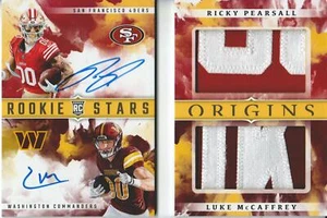 2024 Panini Origins Rookie Dual Booklet Gold McCaffrey Pearsall AUTO PATCH /10 - Picture 1 of 1