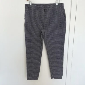 Garnet Hill marineblau weiß strukturierte Hose Pants Größe 14 - Bild 1 von 6
