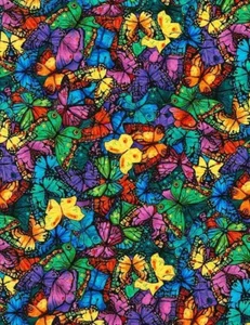 Schmetterlinge Stoff 19,98€/m Midnight Tropical Butterflies Patchworkstoffe - Bild 1 von 2