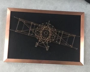Biplane Art Wire and Pin Wall Art - Picture 1 of 5