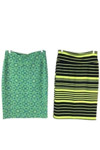 Lot of 2 LuLaRoe Cassie Medium Neon Striped Pencil Skirts - Very Good Condition - Picture 1 of 5