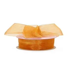 5/8" Wide Butterscotch Shimmer Sheer Organza Ribbon - 25 Yards (501459) - Picture 1 of 1